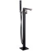 AKDY 1-Handle Freestanding Floor Mount Roman Tub Faucet Bathtub Filler with Hand Shower in Matte Black
