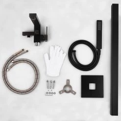 AKDY 1-Handle Freestanding Floor Mount Roman Tub Faucet Bathtub Filler with Hand Shower in Matte Black -Bathroom Faucets Store black akdy claw foot tub faucets tf0051 c3 1000