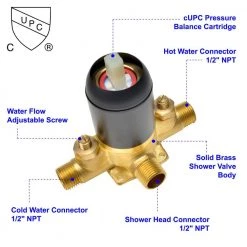 Aurora Decor ACA Single-Handle 5 of Spray Settings Round High Pressure Shower Faucet with hand shower in black (Valve Included) -Bathroom Faucets Store black aurora decor shower faucets ad 88014b 1d 1000