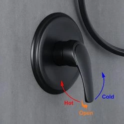 Aurora Decor ACA Single-Handle 5 of Spray Settings Round High Pressure Shower Faucet with hand shower in black (Valve Included) -Bathroom Faucets Store black aurora decor shower faucets ad 88014b 1f 1000