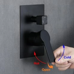 Aurora Decor ACA Single-Handle 3-Spray Square Square with 1.8 G 10 IN. WALL Mount Dual Shower Heads in Black (Valve Included) -Bathroom Faucets Store black aurora decor shower faucets ad 88016b 10 66 1000