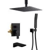 Aurora Decor ACA Single-Handle 1 Spray Square High Pressure Shower Faucet with handle tub faucet in matte black (Valve Included)