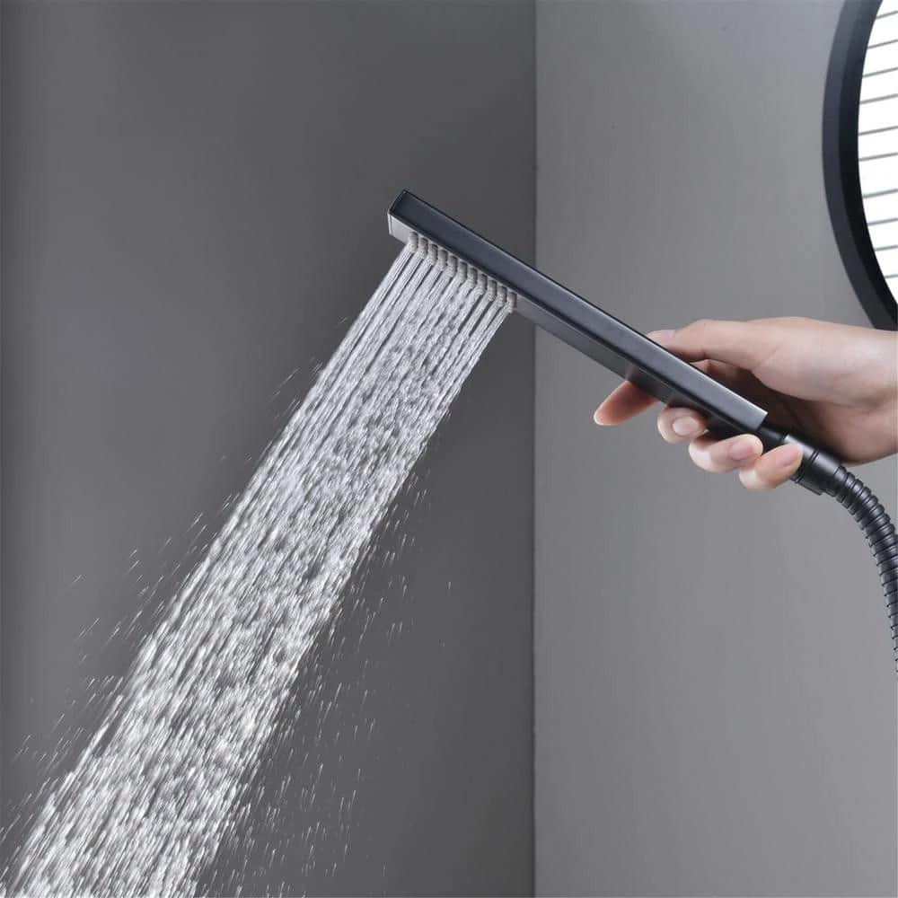 UKISHIRO Single Handle Floor Mount Freestanding Tub Faucet Bathtub Filler with Hand Shower in Matte Black 4 UKISHIRO Single Handle Floor Mount Freestanding Tub Faucet Bathtub Filler with Hand Shower in Matte Black - Image 4