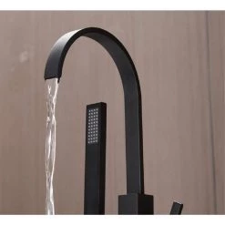 UKISHIRO Single Handle Floor Mount Freestanding Tub Faucet Bathtub Filler with Hand Shower in Matte Black 9 UKISHIRO Single Handle Floor Mount Freestanding Tub Faucet Bathtub Filler with Hand Shower in Matte Black -Bathroom Faucets Store black ukishiro claw foot tub faucets qjwyra211021001 44 1000