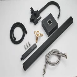 UKISHIRO Single Handle Floor Mount Freestanding Tub Faucet Bathtub Filler with Hand Shower in Matte Black 7 UKISHIRO Single Handle Floor Mount Freestanding Tub Faucet Bathtub Filler with Hand Shower in Matte Black -Bathroom Faucets Store black ukishiro claw foot tub faucets qjwyra211021001 4f 1000