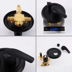 UKISHIRO Single-Handle 5-Spray 10 in. Round High Pressure Shower Faucet in Matte Black (Valve Included) -Bathroom Faucets Store black ukishiro shower faucets smd00ji2116012 66 1000