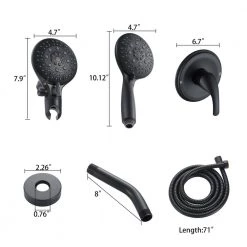 Zalerock 2 IN 1 Single-Handle 5-Spray Shower Faucet with 4.7 in. Wall Mount Dual Shower Heads in Matte Black (Valve Included) -Bathroom Faucets Store black zalerock shower faucets ksa113 40 1000