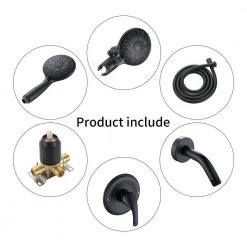 Zalerock 2 IN 1 Single-Handle 5-Spray Shower Faucet with 4.7 in. Wall Mount Dual Shower Heads in Matte Black (Valve Included) -Bathroom Faucets Store black zalerock shower faucets ksa113 77 1000