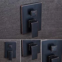 ELLO&ALLO 2-Handle 2-Spray of Rain Shower Faucet and Handheld Shower Combo Kit with 8 in. Shower Head in Bronze (Valve Included) -Bathroom Faucets Store bronze ello allo shower faucets es br f3508 4f 1000