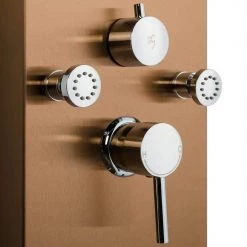 AKDY 65 in. 8-Jet Shower Panel System in Bronze Stainless Steel with Rainfall Waterfall Shower Head and Handheld Shower Wand -Bathroom Faucets Store bronze stainless steel akdy shower towers sp0113 1f 1000