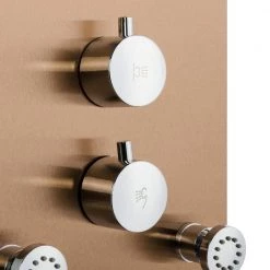 AKDY 65 in. 8-Jet Shower Panel System in Bronze Stainless Steel with Rainfall Waterfall Shower Head and Handheld Shower Wand -Bathroom Faucets Store bronze stainless steel akdy shower towers sp0113 4f 1000