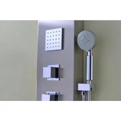 ANZZI Niagara 64 in. 2-Jetted Full Body Shower Panel with Heavy Rain Shower and Spray Wand in Brushed Stainless Steel -Bathroom Faucets Store brushed anzzi shower towers sp az023 66 1000