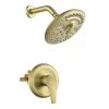 Aurora Decor Amo 8in Single-Handle 6-Spray Shower Faucet with ABS Plastic Shower Head in Brushed Gold(Valve Included)