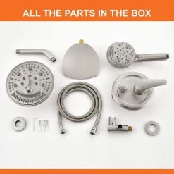 Aurora Decor Ami Single-Handle 15-Spray Shower Faucet with Waterfall Spout in Matte Black (Valve Included) -Bathroom Faucets Store brushed aurora decor shower faucets smdhd2a88045bn 76 1000