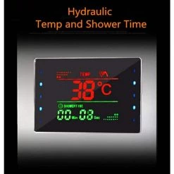 ELLO&ALLO 53 in. 10-Jet Shower Panel System in Brushed Black with LED Rainfall Waterfall Shower Head Hand shower and Tub Spout -Bathroom Faucets Store brushed black ello allo shower towers 8035 f4 04 14 02 s04 4f 1000