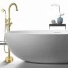 Vanity Art 48 in. H x 12 in. W Single Handle Claw Foot Tub Faucet with Hand Shower in Brushed Brass
