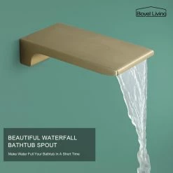 Boyel Living Wall Mount Single-Handle 1-Spray Tub and Shower Faucet with 10 in. Fixed Shower Head in Brushed Gold (Valve Included) -Bathroom Faucets Store brushed gold boyel living bathtub shower faucet combos smd 88016bg 10 76 1000
