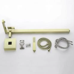 Boyel Living Freestanding Floor Mount Single Handle Bath Tub Filler Faucet with Handheld Shower in Brushed Gold -Bathroom Faucets Store brushed gold boyel living claw foot tub faucets smd 18007bg 44 1000