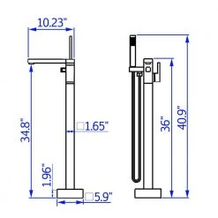 Boyel Living Freestanding Floor Mount Single Handle Bath Tub Filler Faucet with Handheld Shower in Brushed Gold -Bathroom Faucets Store brushed gold boyel living claw foot tub faucets smd 18007bg 76 1000