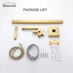 Boyel Living Freestanding Floor Mount Single Handle Bath Tub Filler Faucet with Handheld Shower in Brushed Gold -Bathroom Faucets Store brushed gold boyel living claw foot tub faucets smd 18007bg 77 1000