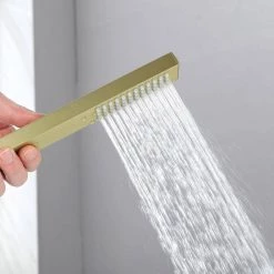 Boyel Living Freestanding Floor Mount Single Handle Bath Tub Filler Faucet with Handheld Shower in Brushed Gold -Bathroom Faucets Store brushed gold boyel living claw foot tub faucets smd 18007bg c3 1000