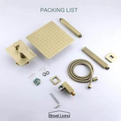 Boyel Living 1-Spray Patterns with 2.66 GPM 10 in. Ceiling Mount Dual Shower Heads with Rough-In Valve Body and Trim in Brushed Gold 18 Boyel Living 1-Spray Patterns with 2.66 GPM 10 in. Ceiling Mount Dual Shower Heads with Rough-In Valve Body and Trim in Brushed Gold -Bathroom Faucets Store brushed gold boyel living dual shower heads smd 88009bg 1d 1000