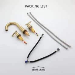 Boyel Living 8 in. Widespread 2-Handle Mid-Arc Bathroom Faucet with Valve and cUPC Water Supply Lines in Brushed Gold 23 Boyel Living 8 in. Widespread 2-Handle Mid-Arc Bathroom Faucet with Valve and cUPC Water Supply Lines in Brushed Gold -Bathroom Faucets Store brushed gold boyel living widespread bathroom faucets smd 1515bg 4f 1000