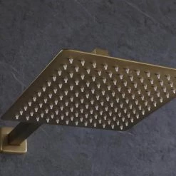 BWE Single-Handle 3-Spray Square High Pressure Tub and Shower Faucet in Brushed Gold (Valve Included) -Bathroom Faucets Store brushed gold bwe shower faucets a 98005 bg 1d 1000