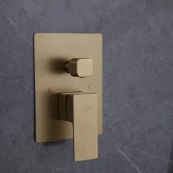 BWE Single-Handle 3-Spray Square High Pressure Tub and Shower Faucet in Brushed Gold (Valve Included) -Bathroom Faucets Store brushed gold bwe shower faucets a 98005 bg 44 1000