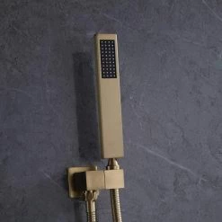 BWE Single-Handle 3-Spray Square High Pressure Tub and Shower Faucet in Brushed Gold (Valve Included) -Bathroom Faucets Store brushed gold bwe shower faucets a 98005 bg 66 1000