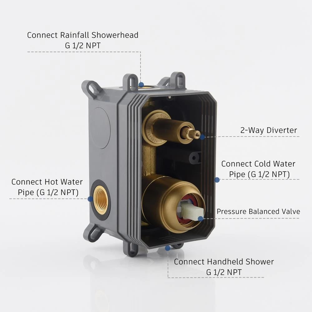 CASAINC 1-Spray Patterns Round 2-Function 10 in. Wall Mount Dual Shower Heads with Handheld in Brushed Gold 4 CASAINC 1-Spray Patterns Round 2-Function 10 in. Wall Mount Dual Shower Heads with Handheld in Brushed Gold - Image 4