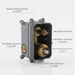 CASAINC 1-Spray Patterns Round 10 in. Wall Mount Dual Shower Heads with Handheld and Tub Faucet in Brushed Gold -Bathroom Faucets Store brushed gold casainc dual shower heads m6612 a 10 bg 4f 1000