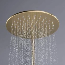 IHOMEadore 1-Spray Patterns with 1.8 GPM 10 in. Wall Mount Dual Shower Heads with Handheld Shower Head Set in Brushed Gold 20 IHOMEadore 1-Spray Patterns with 1.8 GPM 10 in. Wall Mount Dual Shower Heads with Handheld Shower Head Set in Brushed Gold -Bathroom Faucets Store brushed gold dual shower heads jk rwst81005bg fa 1000