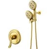 ELLO&ALLO Single-Handle 24-Spray Shower Faucet and Handheld Shower System with 5 in. Shower Head in Brushed Gold (Valve Included)