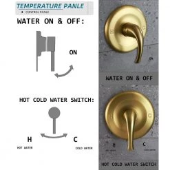 ELLO&ALLO Single-Handle 48-Spray Shower Faucet and Handheld Combo with 5 in. Shower Head in Brushed Gold (Valve Included) -Bathroom Faucets Store brushed gold ello allo shower faucets es ng 1005 44 1000