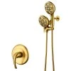ELLO&ALLO Single-Handle 48-Spray Shower Faucet and Handheld Combo with 5 in. Shower Head in Brushed Gold (Valve Included)