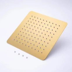 GIVING TREE Single-Handle 1-Spray Ceiling Mount 12 in. Shower Faucet with Hand Shower in Brushed Gold (Valve Included) -Bathroom Faucets Store brushed gold giving tree shower faucets hdyn zg0089 4f 1000