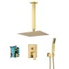 GIVING TREE Single-Handle 1-Spray Ceiling Mount 12 in. Shower Faucet with Hand Shower in Brushed Gold (Valve Included)