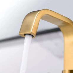 LUXIER Single Hole Single-Handle Bathroom Faucet with drain in Brushed Gold -Bathroom Faucets Store brushed gold luxier single hole bathroom faucets bsh14 sg 44 1000