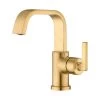 LUXIER Single Hole Single-Handle Bathroom Faucet with drain in Brushed Gold