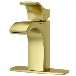 Pfister Venturi Single Hole Single-Handle Bathroom Faucet in Brushed Gold -Bathroom Faucets Store brushed gold pfister single hole bathroom faucets lf 042 vnbg 4f 1000