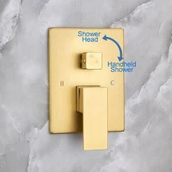 Rainlex 10 in. Shower Head Single-Handle 1-Spray Square High Pressure Shower Faucet in Gold Color (Valve Included) -Bathroom Faucets Store brushed gold rainlex shower faucets rx93102lsj 10 44 1000