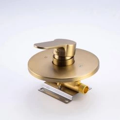 Rainlex Single-Handle 1-Spray Round High Pressure Shower Faucet with 10 in. Shower Head in Brushed Gold (Valve Included) -Bathroom Faucets Store brushed gold rainlex shower faucets w96201lsj 10 44 1000