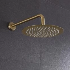 Tahanbath 1-Handle 2-Spray Rain Shower Faucet and Hand Shower Combo Kit in Brushed Gold (Valve Included) -Bathroom Faucets Store brushed gold tahanbath shower faucets nk0712 zq 1f 1000