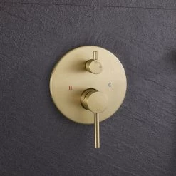 Tahanbath 1-Handle 2-Spray Rain Shower Faucet and Hand Shower Combo Kit in Brushed Gold (Valve Included) -Bathroom Faucets Store brushed gold tahanbath shower faucets nk0712 zq 44 1000