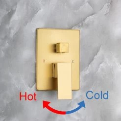 Rainlex 10 in. Shower Head 2-Handle 1-Spray Square High Pressure Shower Faucet with Tub Spout in Gold Color (Valve Included) -Bathroom Faucets Store brushed golden rainlex shower faucets rx93103lsj 10 fa 1000