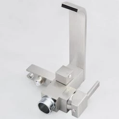 AKDY 1-Handle Freestanding Floor Mount Tub Faucet Bathtub Filler with Hand Shower in BRUSHED NICKEL -Bathroom Faucets Store brushed nickel akdy claw foot tub faucets tf0061 44 1000