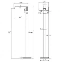 AKDY 1-Handle Freestanding Floor Mount Tub Faucet Bathtub Filler with Hand Shower in BRUSHED NICKEL -Bathroom Faucets Store brushed nickel akdy claw foot tub faucets tf0061 76 1000