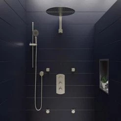 ALFI BRAND 12 in. Wall Mount Shower Arm in Brushed Nickel -Bathroom Faucets Store brushed nickel alfi brand shower arm extensions ab12gsw bn 66 1000