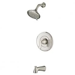 American Standard Chatfield Single-Handle 3-Spray Tub and Shower Faucet with 1.8 GPM in Brushed Nickel (Valve Included) -Bathroom Faucets Store brushed nickel american standard bathtub shower faucet combos 7413508 295 66 1000